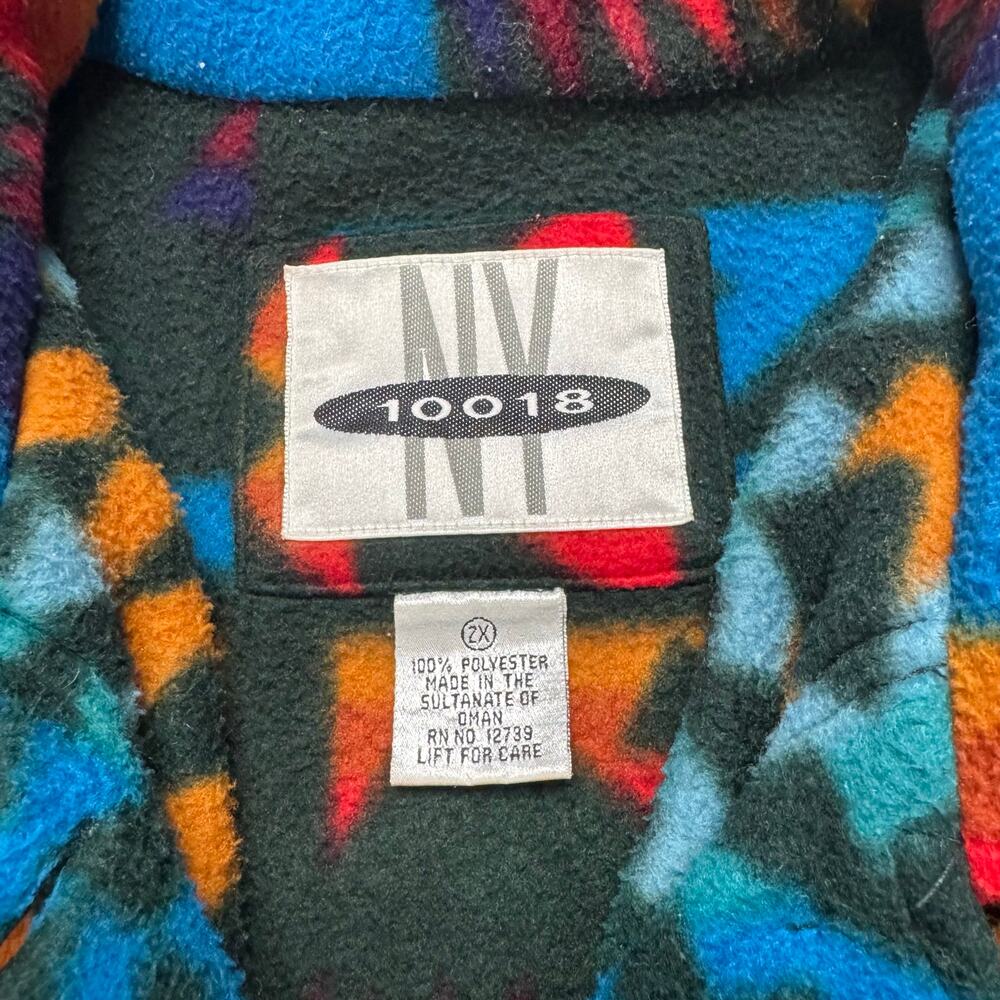 Vintage 90s Southwestern Colorful Fleece Jacket Size 2XL Mens Full Zip NY10018 - Picture 6 of 9